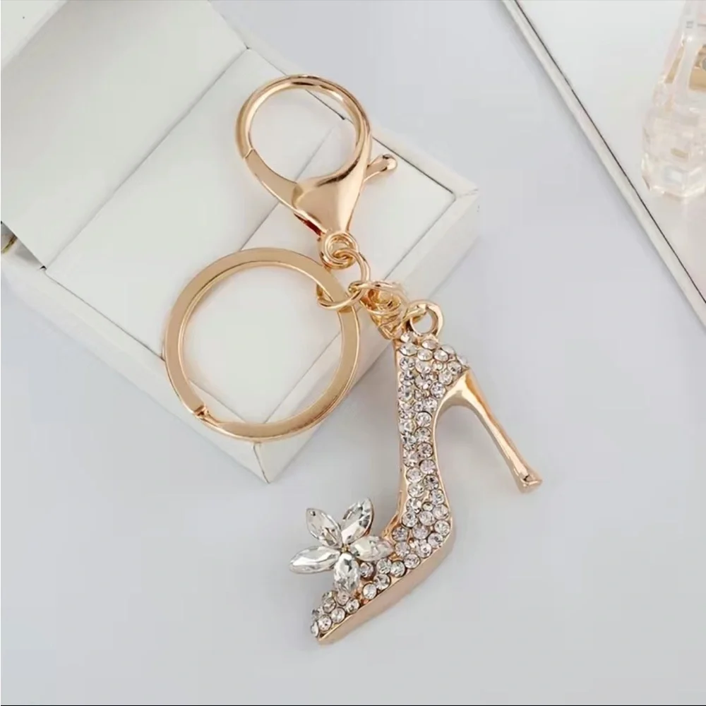Sparkling Rhinestone High Heel Bag Charm